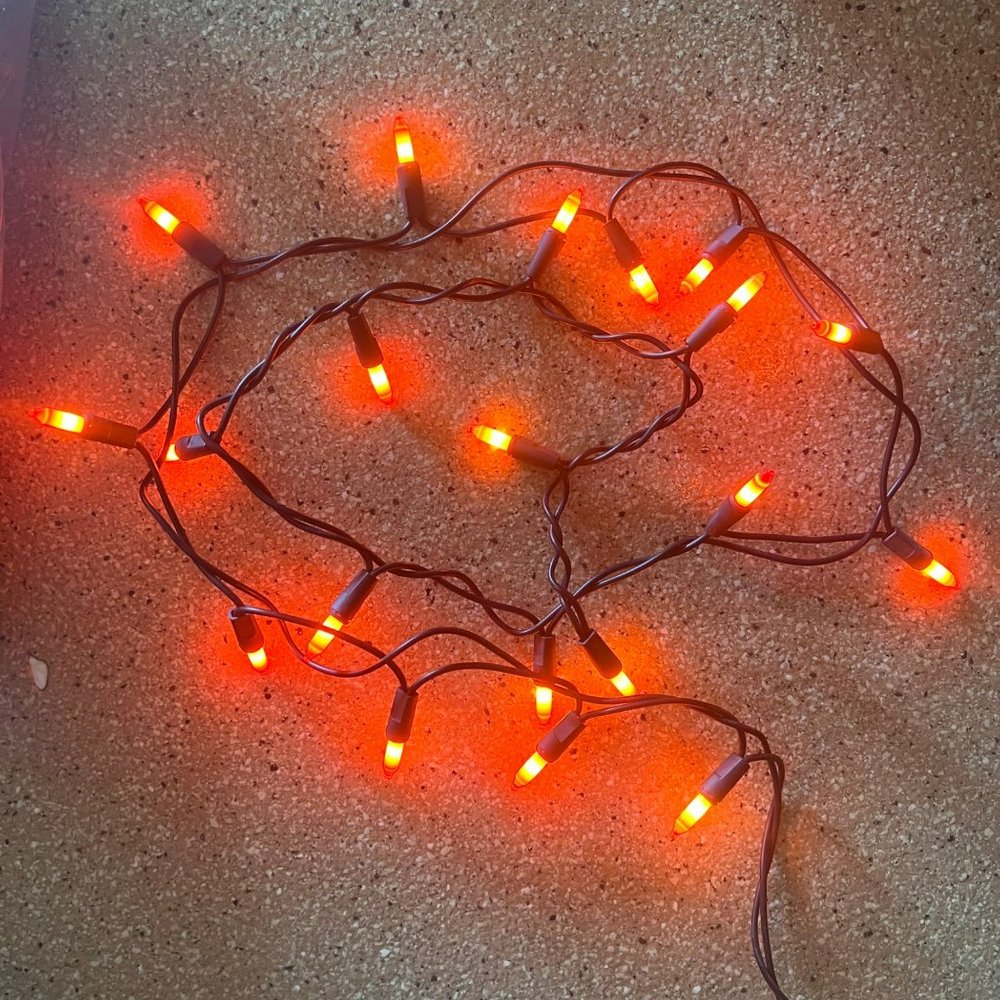 Orange Halloween String Lights Male Female Plug 16 Ft